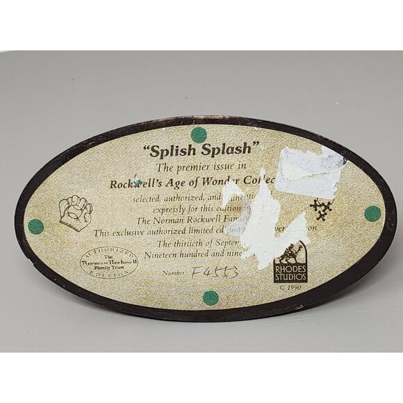 Norman Rockwell Family Authorized Edition Splish Splash Figurine 1990 - Picture 6 of 12